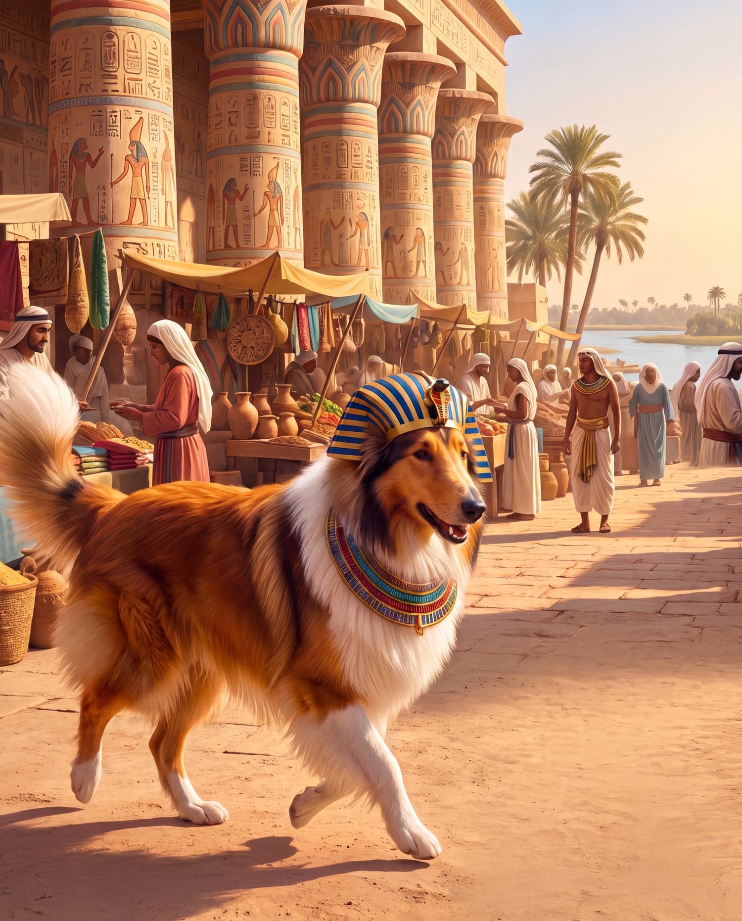 Biscuit as a pharaoh in ancient Egypt